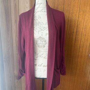 Women's Burgundy Cardigan